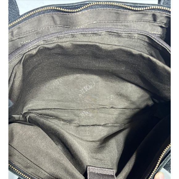 S Zone Leather Laptop Travel Tote Bag Black Zip Top Shoulder Bag Work Office - Picture 13 of 16